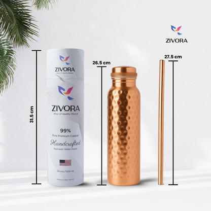 Classic Hammered Pure Copper Water Bottle