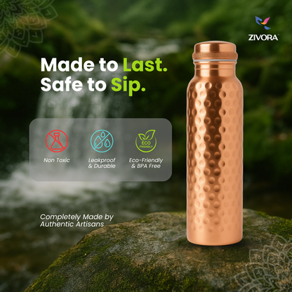 Classic Hammered Pure Copper Water Bottle