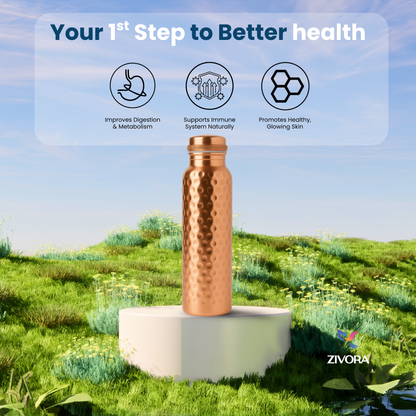 Classic Hammered Pure Copper Water Bottle