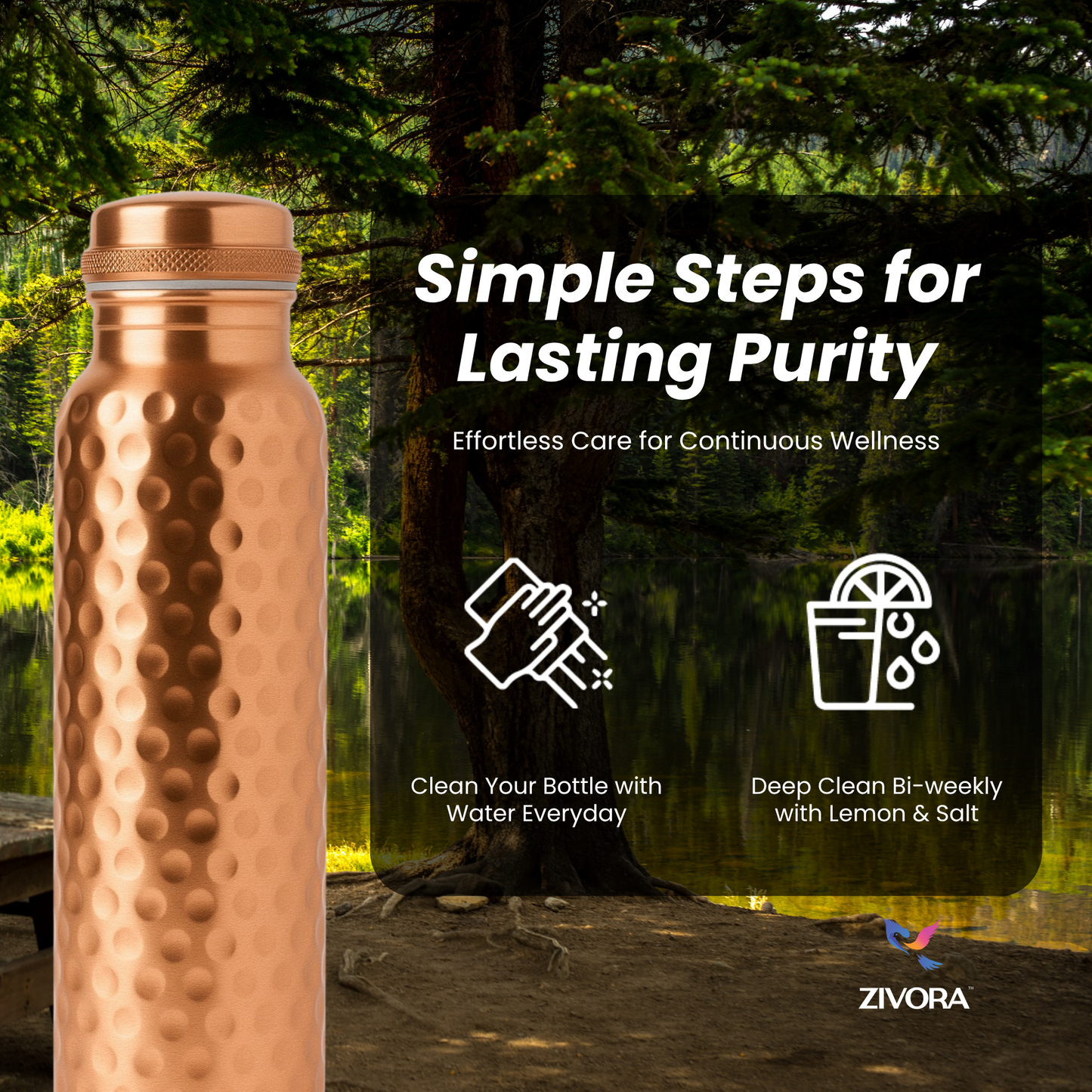 Classic Hammered Pure Copper Water Bottle