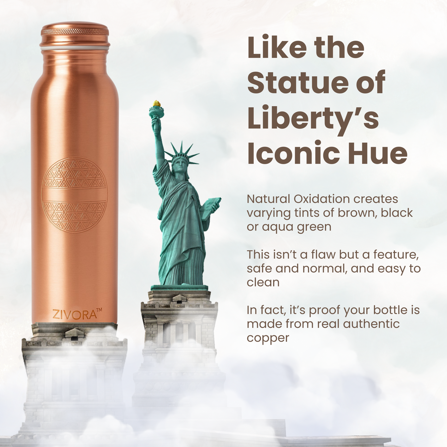 Customizable Plain Embossed Copper Bottle (Gift Edition)