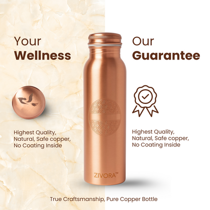 Customizable Plain Embossed Copper Bottle (Gift Edition)