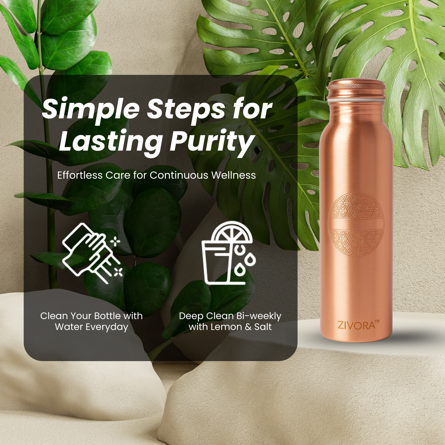 Customizable Plain Embossed Copper Bottle (Gift Edition)