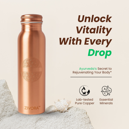 Customizable Plain Embossed Copper Bottle (Gift Edition)